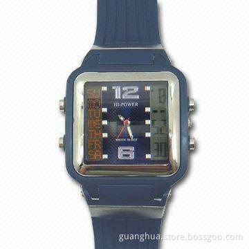 Digital Analog Watch with Deluxe Metal Index Dial